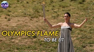 Paris 2024 Olympics flame lighting rehearsal held at Ancient Olympia [upl. by Aicram465]