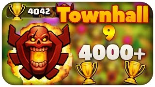 Clash of Clans Rathaus 9 bei 4000 Pokalen  ClashGamesHD [upl. by Fidela908]