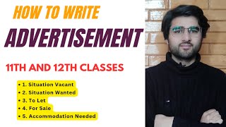 Advertisement Class 11th and 12th  JKbose Exams  Types of Advertisement WRITING SKILLS [upl. by Aiuqenehs]