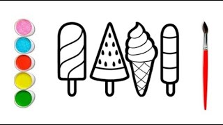 Beautiful ice cream drawing step by step Simple drawing for children [upl. by Mears47]