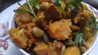 Parangikai mochai Poriyal in Tamil  Pumpkin Lima Beans Curry Recipe  Poosaniakai Sweet Poriyal [upl. by Arathorn]