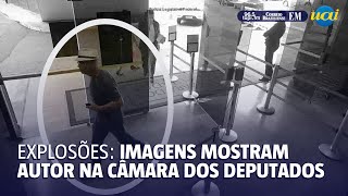 Novas imagens mostram autor de explosões na Câmara dos Deputados [upl. by Kristian]