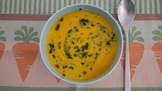 Ricetta Zuppa di carote con latte di cocco amp coriandolo vegetariano  vegano [upl. by Dnomyaw978]