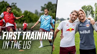 Emil Forsberg visits the team during the first training session of the US Tour 🥹😍 [upl. by Sair530]