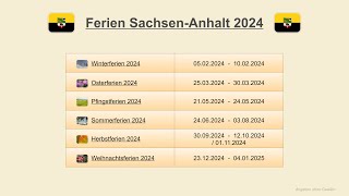 Ferien SachsenAnhalt 2024 [upl. by Ttezil498]