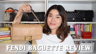 FENDI BAGUETTE BAG REVIEW  Pros amp Cons Wear amp Tear amp MOD SHOTS [upl. by Essex157]