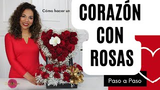 ❤🌹Como Hacer Un CORAZON CON ROSAS 🌹❤Tutorial Paso a PasoArreglo Floral para 14 de Febrero [upl. by Benjy345]