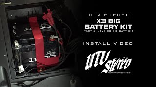 UTV Stereo CanAm X3 Big Battery Kit Install [upl. by Anerual230]