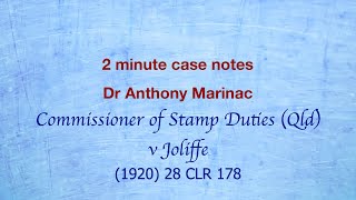 Commissioner of Stamp Duties Qld v Joliffe Certainty of intention to create a trust [upl. by Aiuqram661]