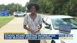 School board meeting interrupted over reading content concerns [upl. by Etteuqaj]