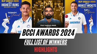 BCCI Awards 2024 Highlights Shubman Gill awarded Cricketer of the Year [upl. by Alyad]