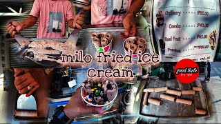 MILO FRIED ICE CREAM ROLLS MASARAP KAININ NGAYON TAGINIT FILIPINO STREET FOOD [upl. by Nowad]