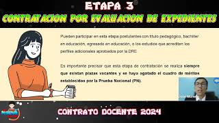 CONTRATO DOCENTE POR EVALUACIÓN DE EXPEDIENTES 2024 [upl. by Beaumont]