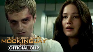 Peeta Attacks Katniss In The Hospital  The Hunger Games Mockingjay Part 1 [upl. by Lois]