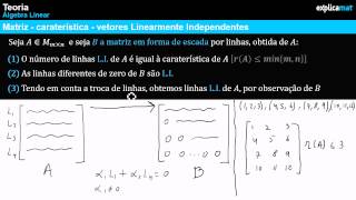 Matriz  Vetores Linearmente Independentes  Vetores Linearmente Dependentes [upl. by Akcirret]