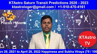 Pisces  Meena Rasi  Saturn Transit 2020  2023 Predictions [upl. by Amand]