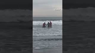 Rescataron a un hombre en el mar a orillas de la Playa Bristol no podía regresar a la costa [upl. by Hallam497]