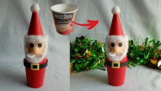 Santa Claus Making With Coffee Cup  How to Make Santa Claus at Home  Noorjahan Art [upl. by Einnad]