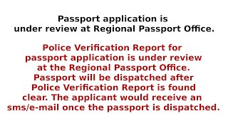 Police Verification Report  Passport Application is Under Review at Regional Passport Office [upl. by Anifled]