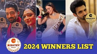 Zee Rishtey Award 2024 Winners List  Winners of Zee Rishtey Award  Kumkum bhagyaKundali Bhagya [upl. by Layod781]