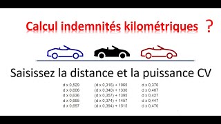 Calcul automatique du remboursement frais kilométriques en fonction de la distance et CV de véhicule [upl. by Aile]