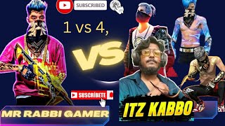 lTZKABBO BAi ⚡ONER ESCT KE 1 VS 4 A 🔥Mere Dilam MR RABBI GAMER VS lTZ KABBO LIKE subscribe [upl. by Kotz]