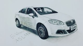 Araba çizimi fiat linea Car drawing fiat linea [upl. by Anirtek]