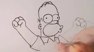 ¿Cómo dibujar a Homer Simpson a lápiz [upl. by Nrubyar398]