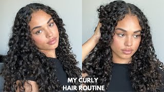 curly hair routine [upl. by Nydnarb]