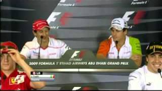 F1 Sutil and Trulli discuss Brazil gp inccident 2009 x264 [upl. by Elrod181]