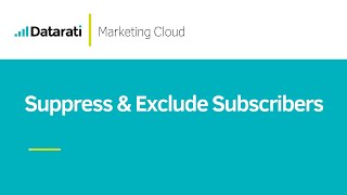 How to Suppress and Exclude Subscribers from Sends in Salesforce Marketing Cloud [upl. by Llenrub]