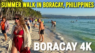 BORACAY 4K  2024 Summer Walking Tour in Boracay Island Philippines 🇵🇭 [upl. by Llenwad]