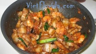 Tep Rang Thit Ba Roi Traditional Vietnamese Pan DryFried Shrimp and Pork Belly [upl. by Naghem]