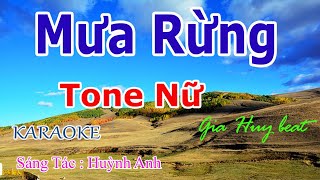 Mưa Rừng  Karaoke  Tone Nữ  Nhạc Sống  gia huy beat [upl. by Brodench426]