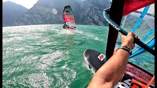 Two generations Slalom sailing Torbole  Lago di Garda HD [upl. by Ebehp]