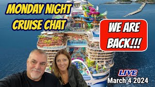 LIVE Cruise and Travel QampA  We are back to Talk about our Next Cruise Adventure [upl. by Laurin]