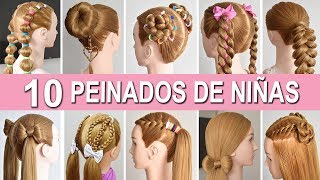 10 PEINADOS FACILES DE NIÑAS CON TRENZAS DE MODA 2024 [upl. by Akienat170]