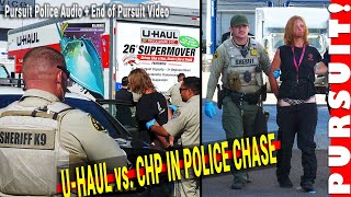 Police Pursuit of Swerving UHaul Female Suspect Captured by K9 Unit  20241019 4K [upl. by Nereen]