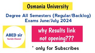 Why Results Links not opening OU Degree Results 2024 abedsir [upl. by Binah]