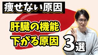 【ダイエット】肝臓の機能が下がる原因3選。痩せない原因にもなります。 [upl. by Alarick]