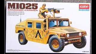 Unboxing of M1025 Humveequot  Academy 135  Scale model armoured vehicle [upl. by Coussoule384]