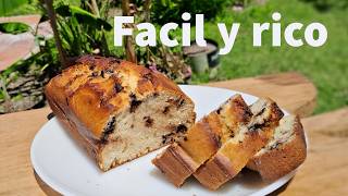 BUDÍN con CHIPS de CHOCOLATE sin MANTECA receta fácil y económica [upl. by Kimmie442]