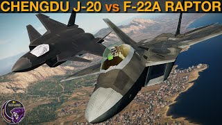 Chengdu J20 vs F22 Raptor Dogfight  DCS WORLD [upl. by Giglio336]