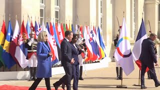 Frances Macron greets international leaders for Francophonie Summit [upl. by Shelli]