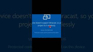 The Device Does Not Support Miracastso you can not Project to it wirelessly [upl. by Avitzur]