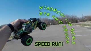 WIAORCHI 118 SCALE 4WD RTR TRUCK NOT BOUND FREE SPEED RUN RC RCCAR CHEAPRC SPEED [upl. by Roeser]