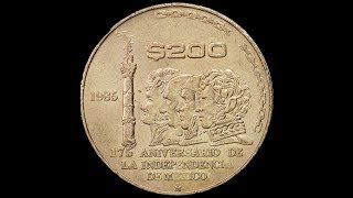 ¡¡¡¡ 200 PESOS MEXICANOS 175 ANIVERSARIO   DE LA INDEPENDENCIA DE MÉXICO [upl. by Ihsoyim364]