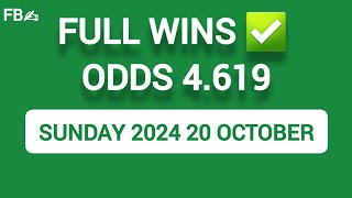 Full Wins sunday 2024 20 October✅️ 🇺🇲MLS Odds 4619 [upl. by Kcirddes]