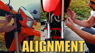 MOTORCYCLE FRONT WHEEL AXLE ALIGNMENT [upl. by Noscire]