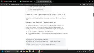 ✅ BEGINNER Failed to load xgameruntimedll Error code 126 in Windows [upl. by Elberfeld307]